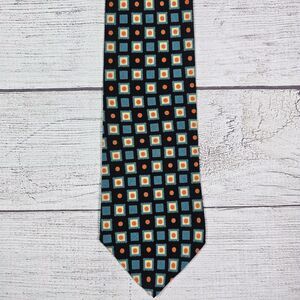 Hugo Boss Men's VINTAGE 100% Silk Retro Luxury Multicolored Geometric Neck Tie